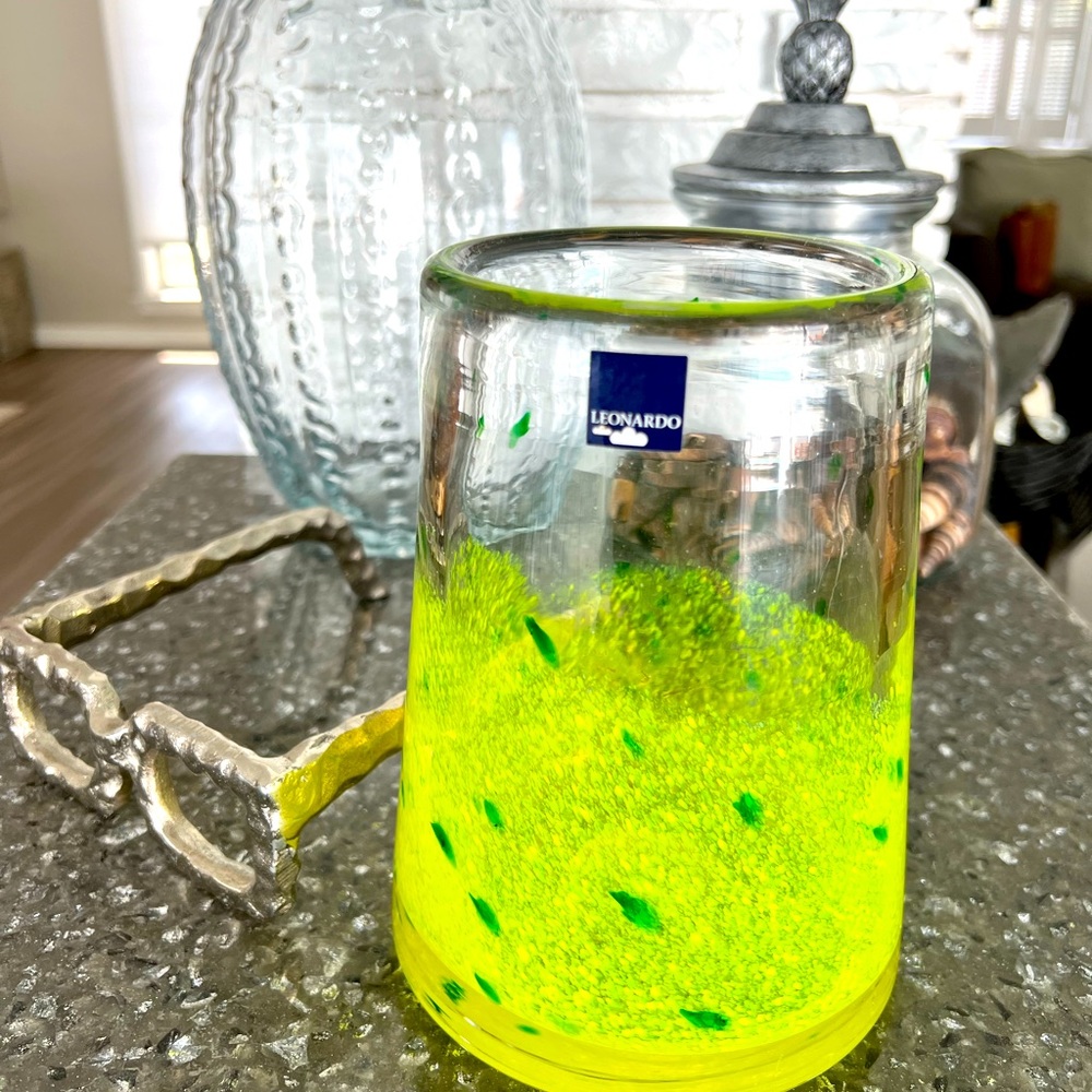 Leonardo Millefiori Hand Blown Glass Wine Chiller Vase Like New